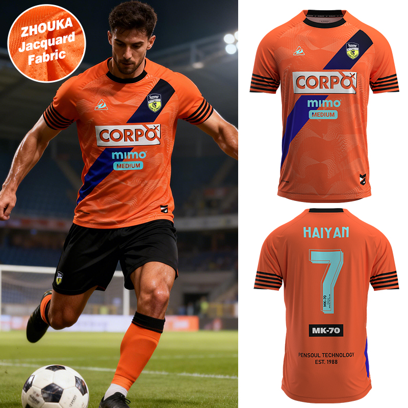 Top Quality Jacquard Soccer Jersey Manufacturer OEM Custom Sublimation Breathable Football Shirt Team Sport Uniform for Match