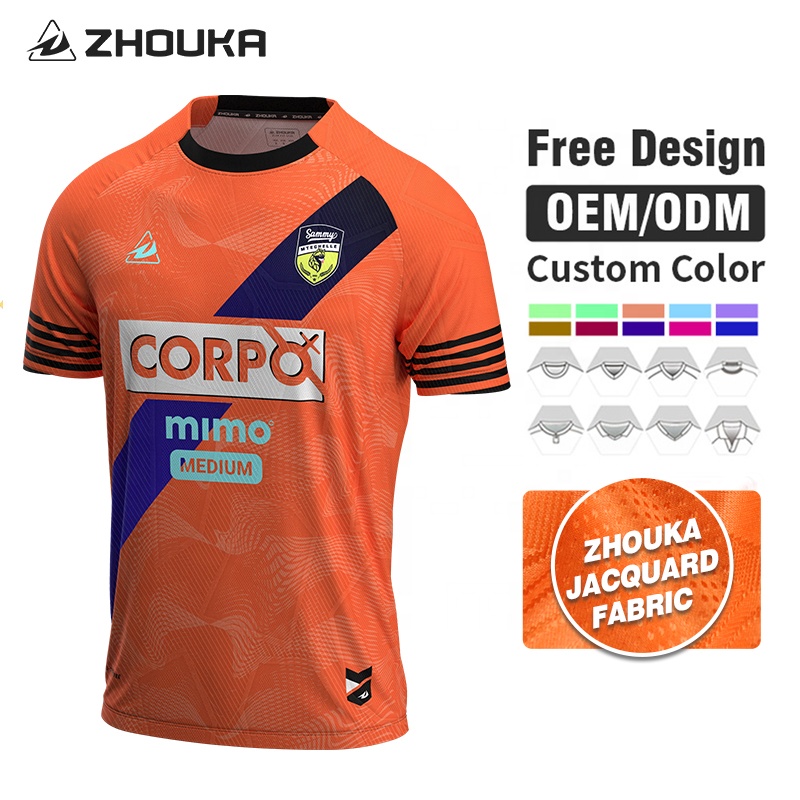 Bulk Custom Jacquard Soccer Jersey Team Uniform Top Quality