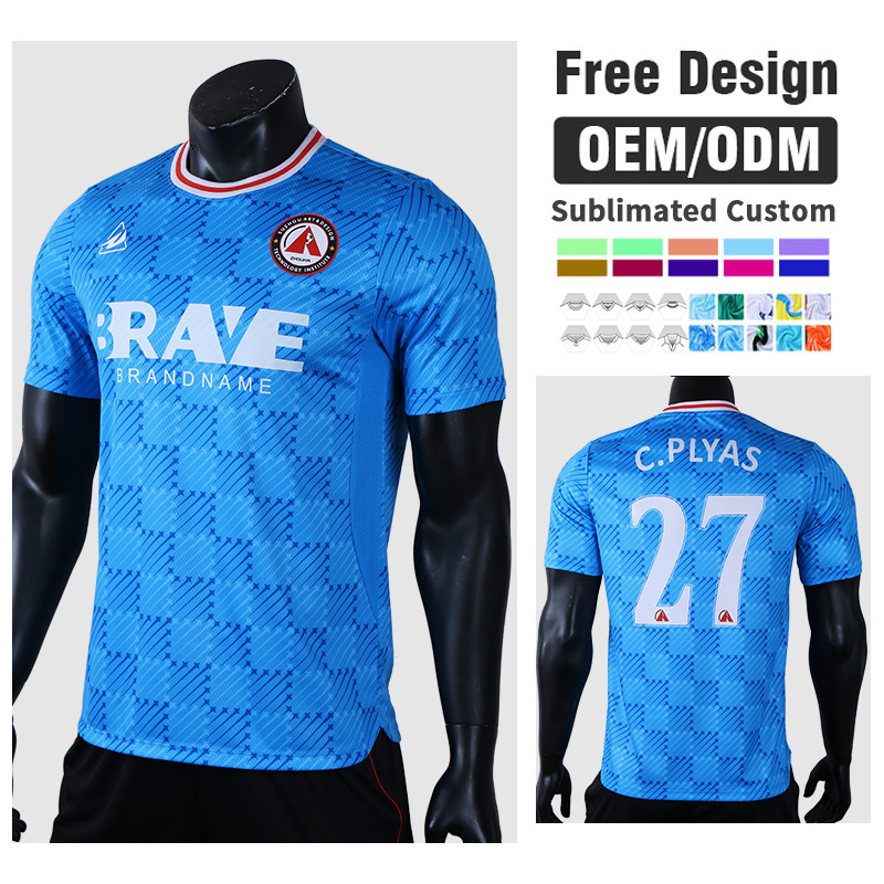 OEM Personalized Custom Sublimation Men's Soccer Jersey Polyester Breathable Quick Dry Football Shirt Team Uniform Factory