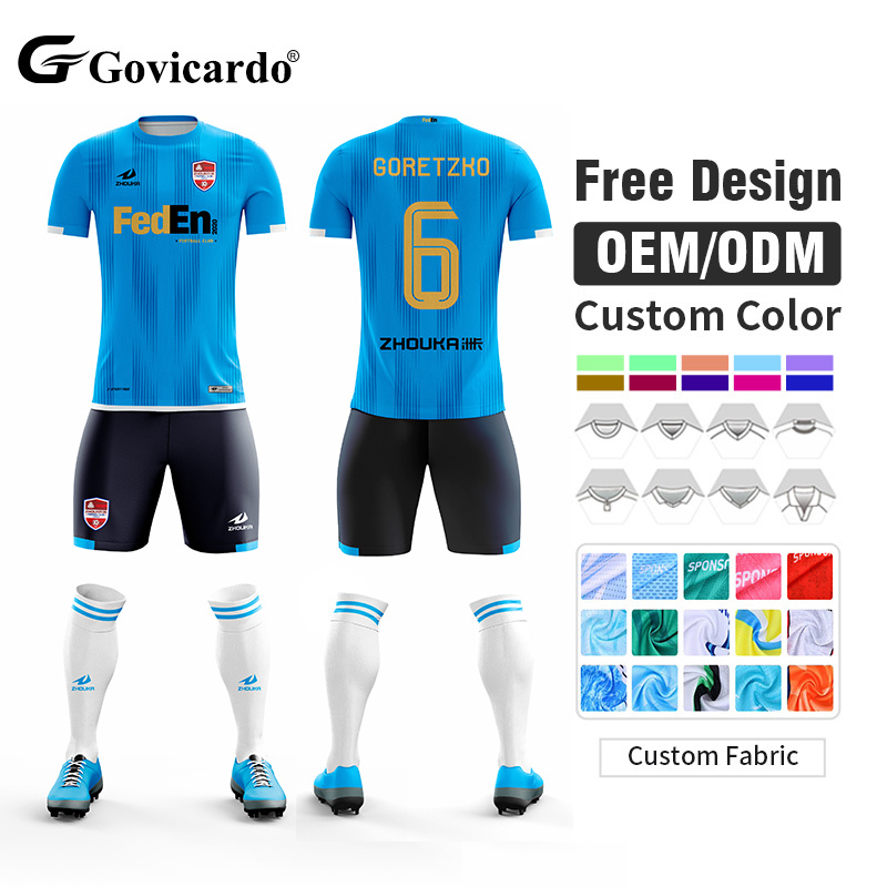 Professional Custom Team Soccer Uniforms for Men Full Sublimation Lightweight Polyester Breathable Soccer Wear Football Jersey