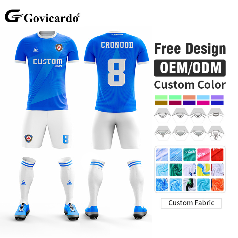Custom Logo Breathable Soccer Jersey Uniform Sublimation Foo