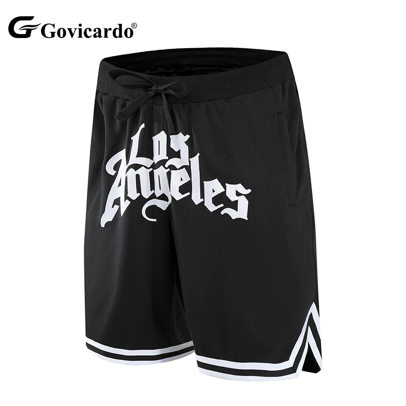 Custom Logo Men's Summer Sports Mesh Shorts High Quality Running Gym Fitness Jogger Shorts Zipper Pockets Basketball Mesh Shorts