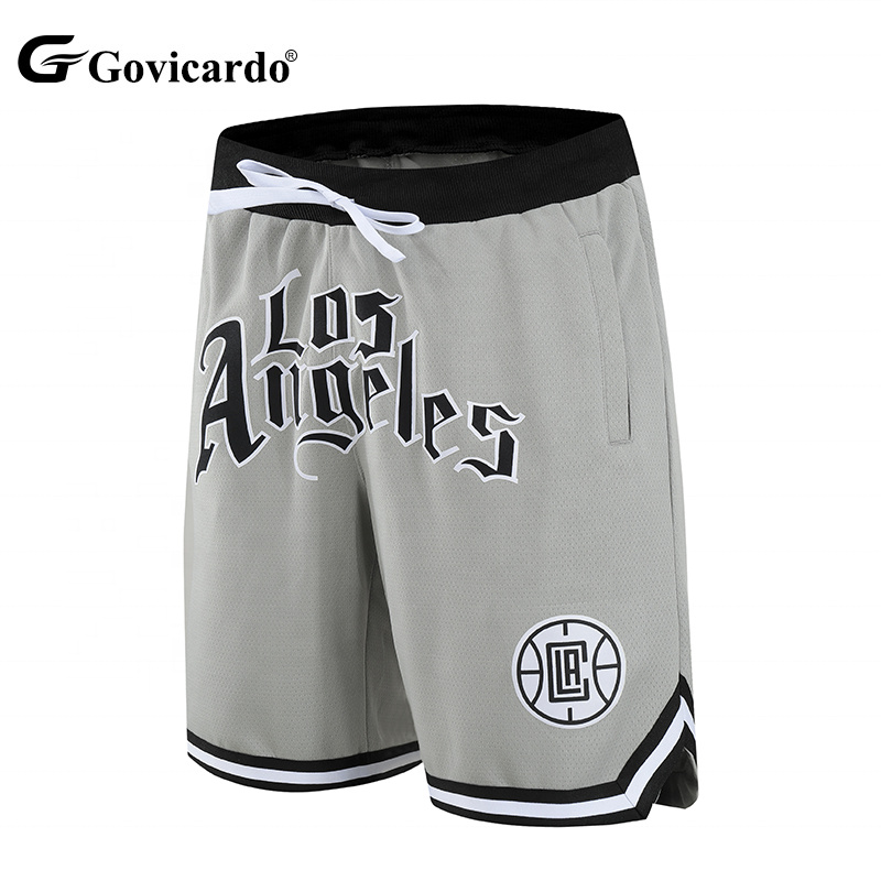 Custom Logo Polyester Breathable Printing Basketball Shorts Unisex Men's Gym Sports Mesh Shorts With Zipper Pocket