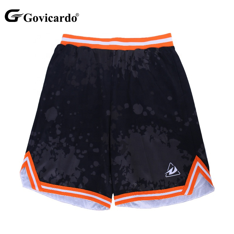 Wholesale Custom Men'S Retro Vintage Floral Embroidered Basketball Shorts Thick Mesh Kids Blank Basketball Sport Shorts for Men
