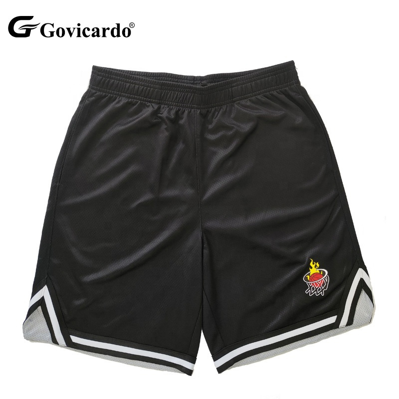 Factory Manufacturers High Quality Men'S Black Mesh Basketball Shorts Custom Sublimated Embroidered Basketball Shorts for Men