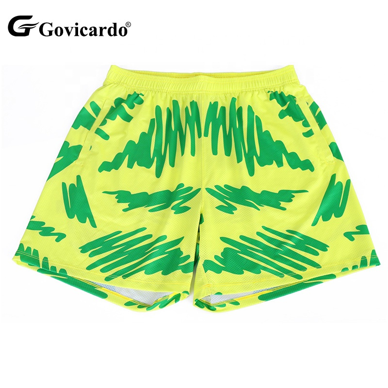 Summer Athletic Running Sport Casual Mesh Shorts for Men Custom 100% Polyester Sublimation Men's Basketball Shorts
