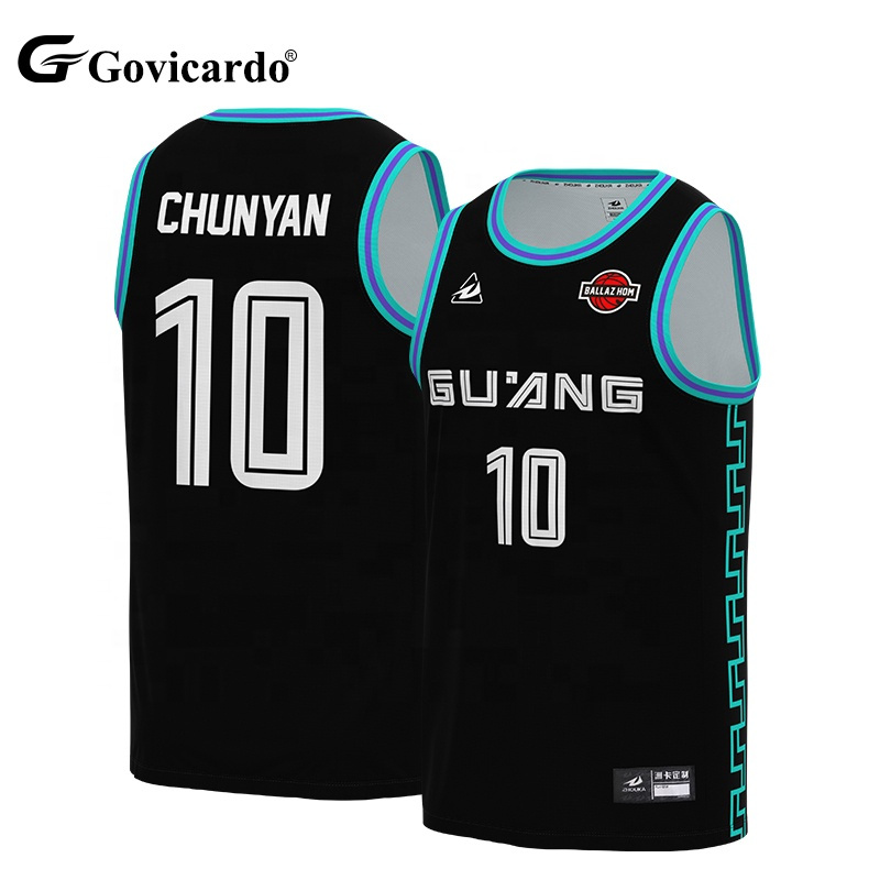 Wholesale Custom Embroidered Logo Basketball Uniform Jerseys Breathable Sublimated Basketball Jersey