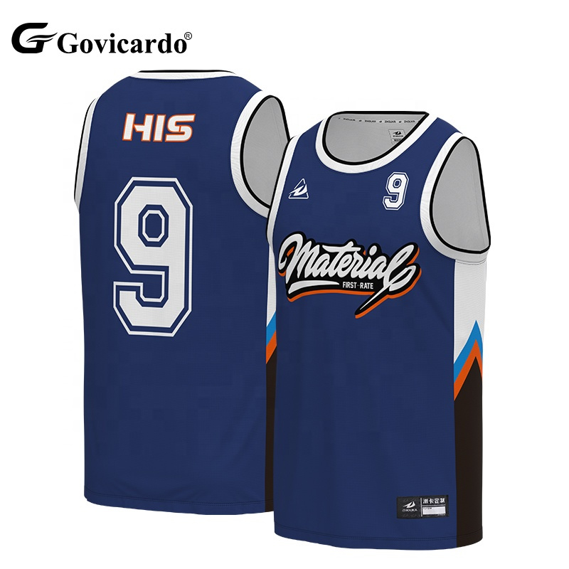 New Style Custom Reversible Basketball Jersey Embroidery Bre