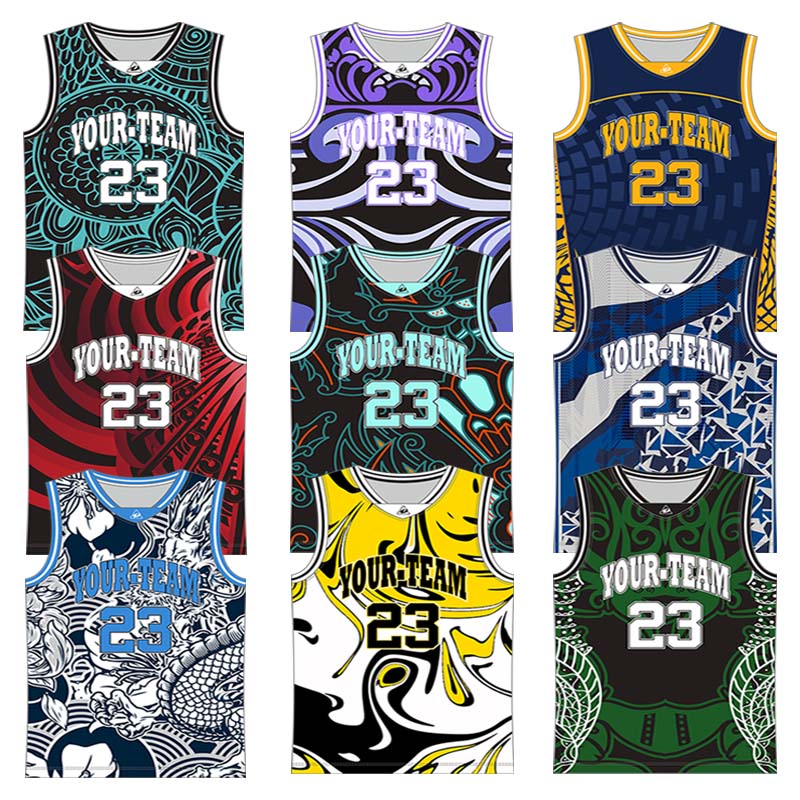 Custom Top Quality Sublimation Embroidery Street-Ball Style Basketball Singlet Polyester Mesh Basketball Jersey Uniforms Shirt