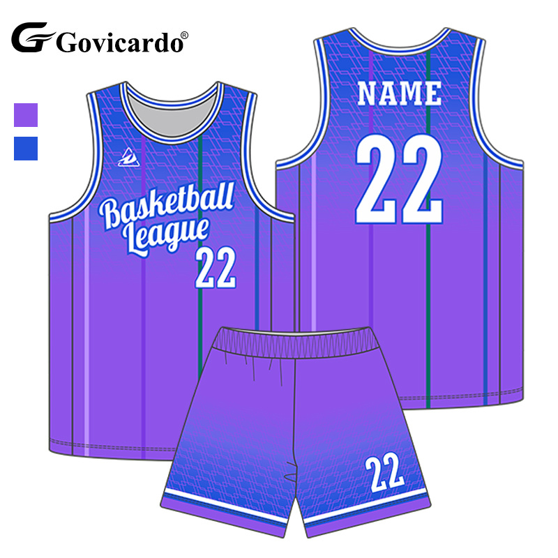 Custom Men's Basketball Jerseys Set Breathable Polyester Sports Team Uniform Sleeveless Vest Shorts Sublimated Basketball Wear