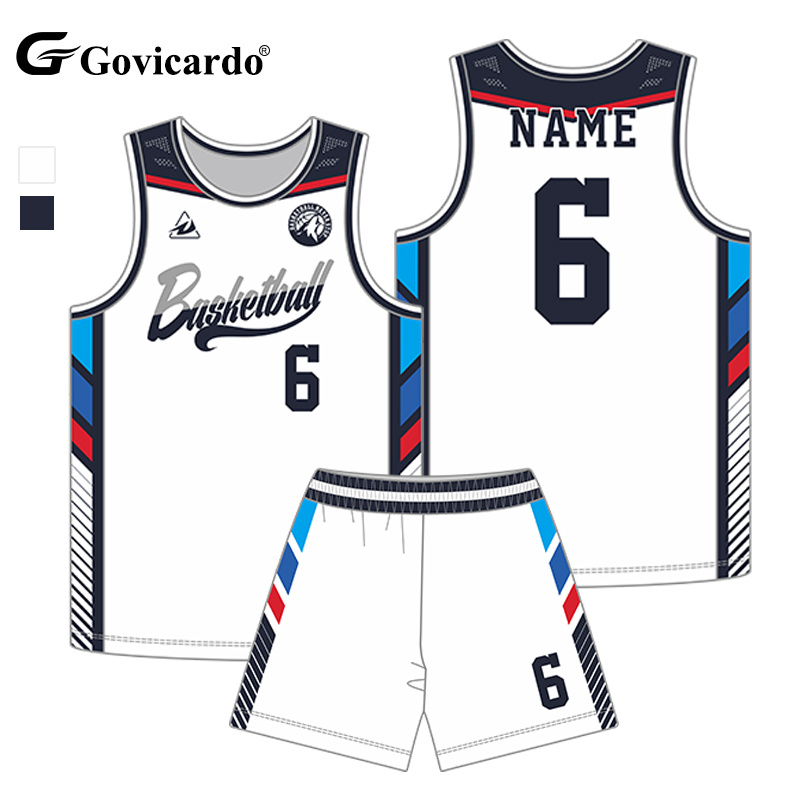 Custom Basketball Jersey with Name & Number Pattern Embroide