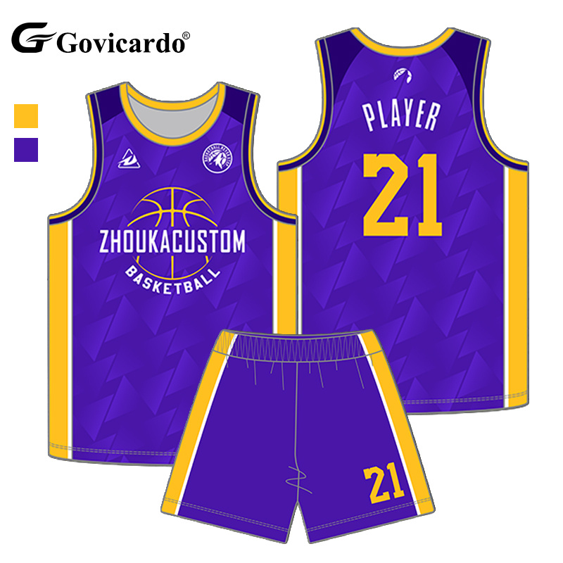 Professional Durable Sublimation Purple Basketball Jersey Se