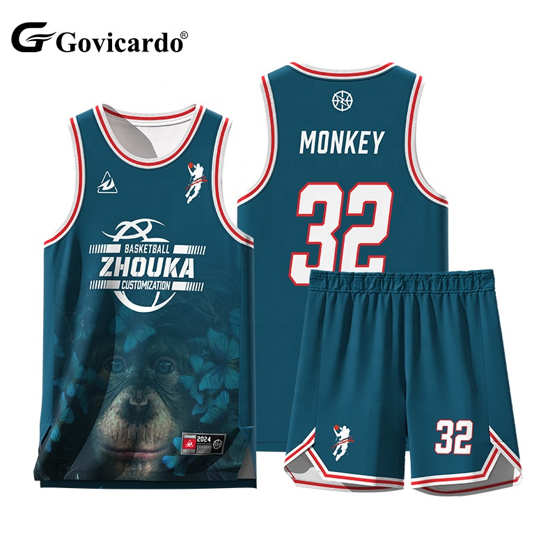 OEM Custom Breathable Sport Training Sportswear Basketball Uniform Sets Sublimation Vintage Basketball Jersey Wear for Youth