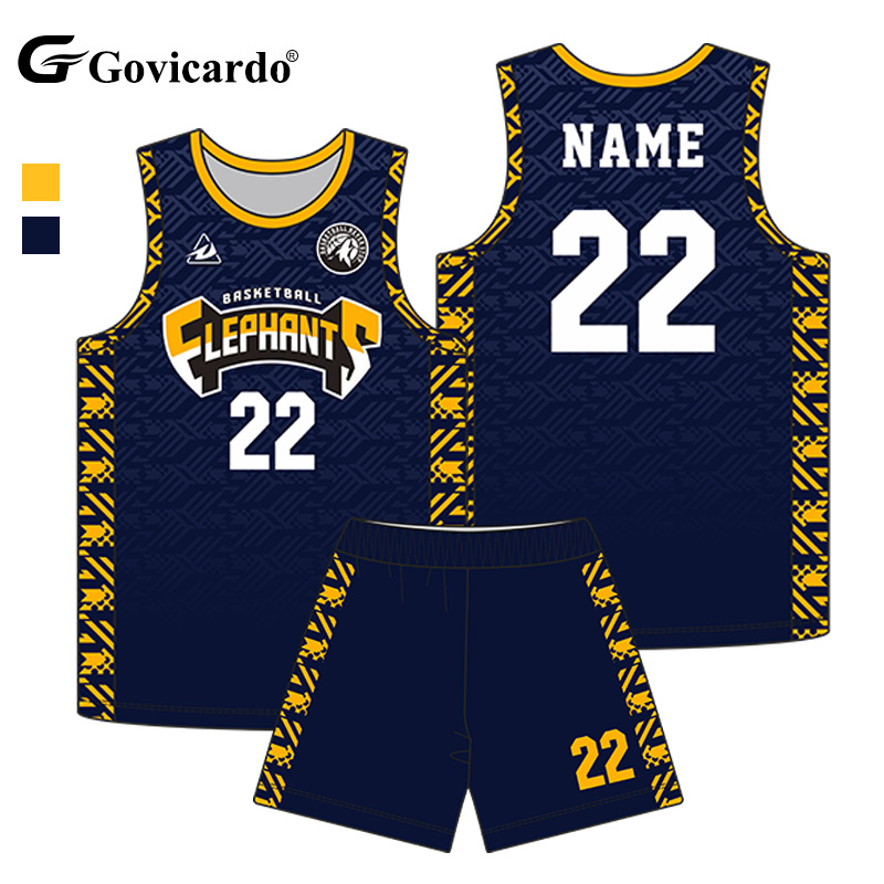 Custom Black Basketball Uniform Kit for Men Sublimated Jerse