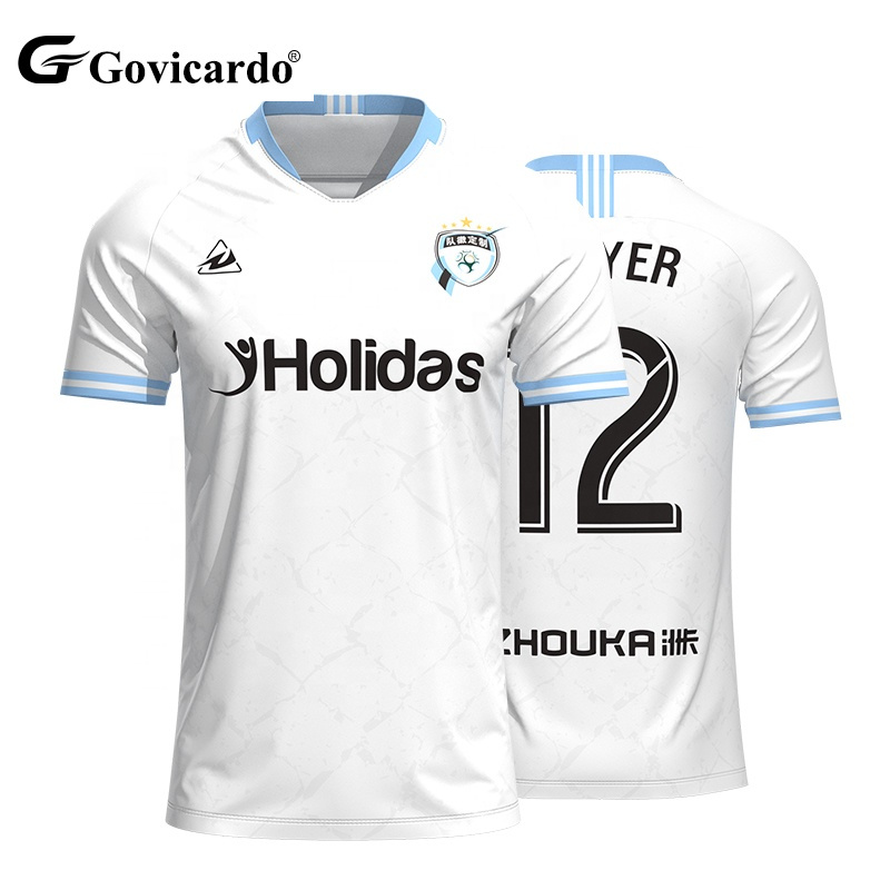 High Quality Jacquard Fabric Soccer Uniform Shirts New Design Custom Sublimation Football Jersey OEM Service Available for