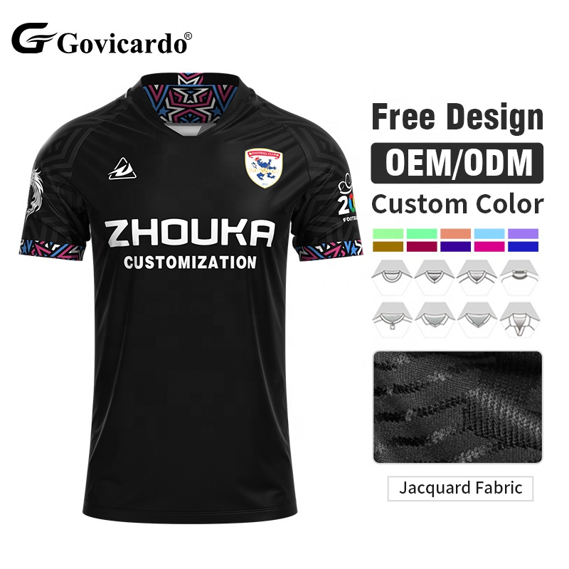 Factory Price Polyester Jacquard Breathable  Soccer Wear Football Shirt Custom Sublimation Print Logo Pattern Soccer Jersey Set