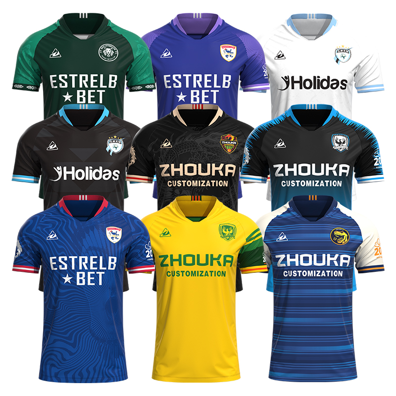 All Over Sublimation Print Soccer Uniform Football Shirts Custom Original Quality Jacquard Fabric Soccer Jersey Shirt for Men