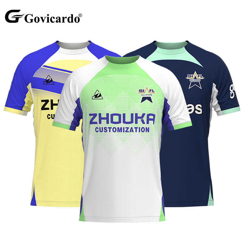 OEM Custom Men's High Elastic Jacquard Poly Spandex Soccer Jersey Breathable Sublimation Stitched Neck Automated Cutting