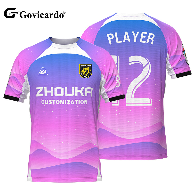 OEM Custom Personalized Ribbed Turtle Back Player Version Football Jersey Durable Jacquard Soccer Wear Shirt Automated Cutting