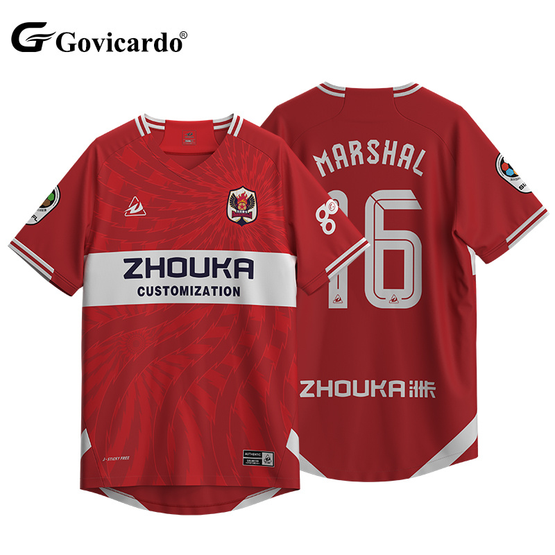 OEM Custom Jacquard Polyester Men's Retro Football Jersey Shirt Elastic Soft Texture Sports T-Shirt Team Wear Soccer Tracksuit