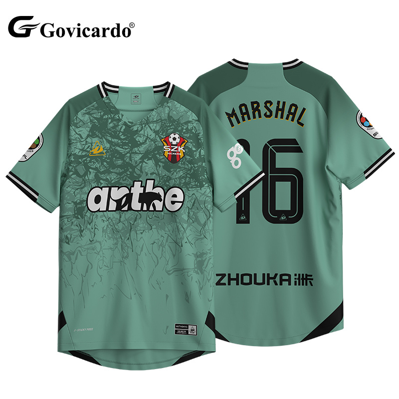 High-Performance Polyester Jacquard Men's Soccer Jersey Shirt OEM Custom Sublimation Durable Sports Team Wear Football T-Shirt