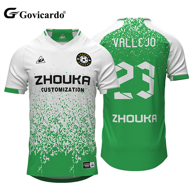 Custom Jacquard Polyester Sublimated Soccer Shirts & Tops Lightweight Breathable Soccer Jersey Player Version Football Shirt