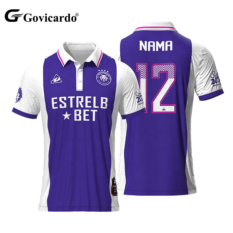 Wholesale Custom Sublimation 100% Polyester Quick Dry Polo Football Shirt Wear Sport Casual Breathable Retro Soccer Jersey Wear