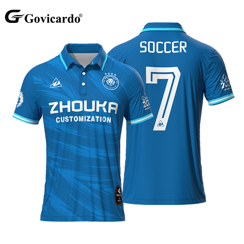 Supplier Custom Design Printed Pattern Logo Polo Men Football T-Shirt Sublimation Quick Dry Classic Retro Soccer Jersey Uniform