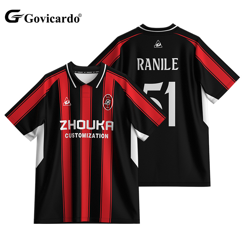OEM Custom Retro Soccer Jersey Polo Shirts Breathable Men's Top Customised Retro Futbol Jersey Maillot De Football T-Shirt