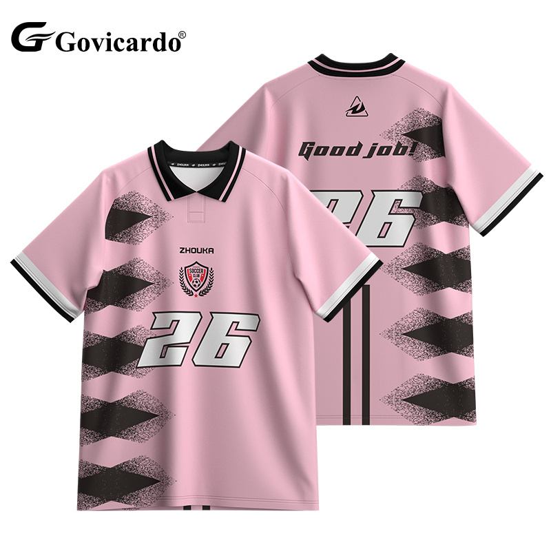 OEM Custom Pink Soccer Team Uniform Breathable Lightweight P