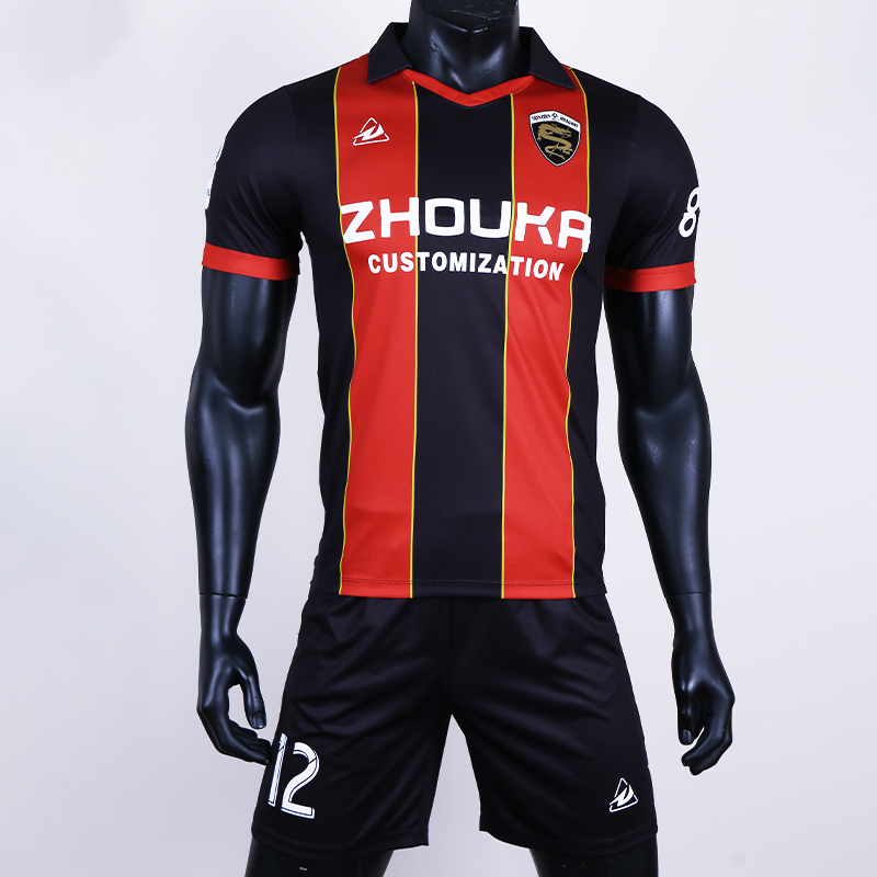 Men's Customizable Soccer Jersey Breathable Quick Dry Training Uniform with Retro Collar Wholesale OEM Service Name Custom