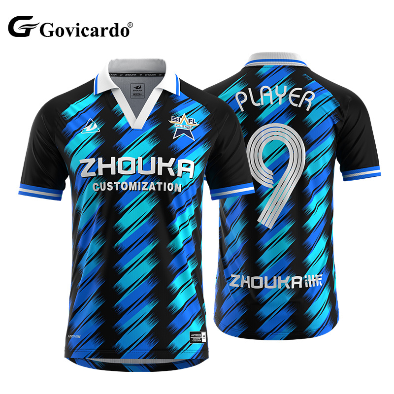 Accept Custom Designs Sublimation Pattern Polo Collar Fan St