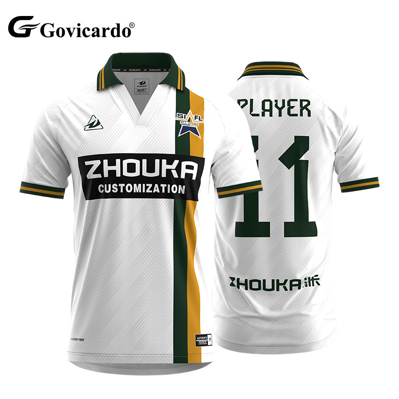 Custom Retro Stripe Soccer Jersey Breathable Football T-shirt with Automated Cutting Sublimation Name and Number
