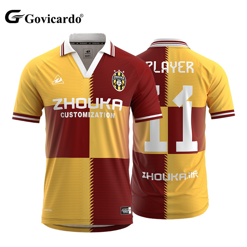 Custom Top Quality Sublimation Retro Collar Soccer Jersey Cl