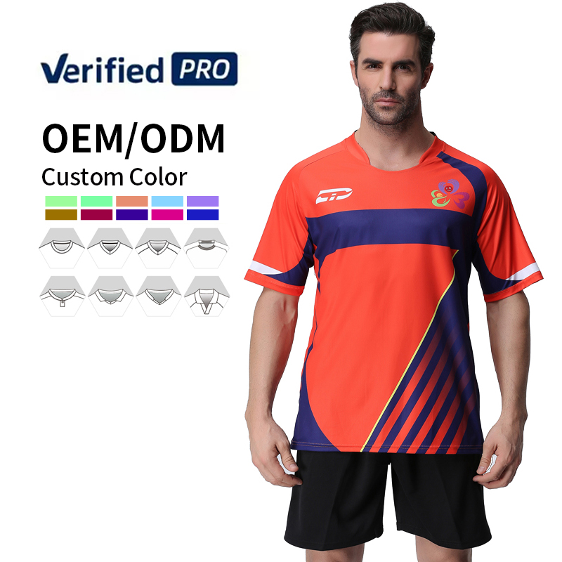 OEM Custom Sublimated Orange Design Soccer Jersey Set Polyester Breathable Quick Dry Football Wear Club Team Uniform for Men
