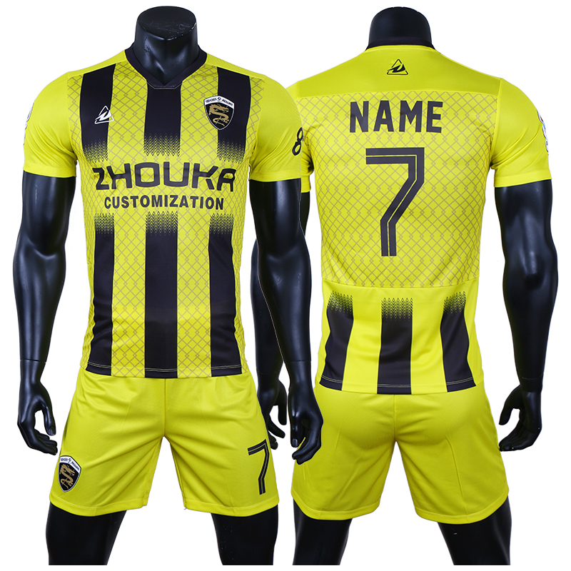 High Quality Custom Men's Soccer Jersey Set Comfortable Breathable Sublimation Print High Visibility Uniform