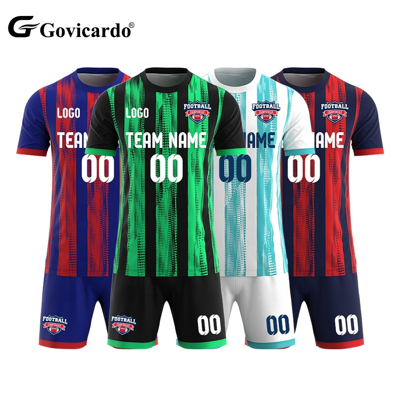 Custom Design High Quality Team Club Soccer Uniform Full Set Soccer Kit With Socks Youth Mens Sublimated Football Jersey Shirt