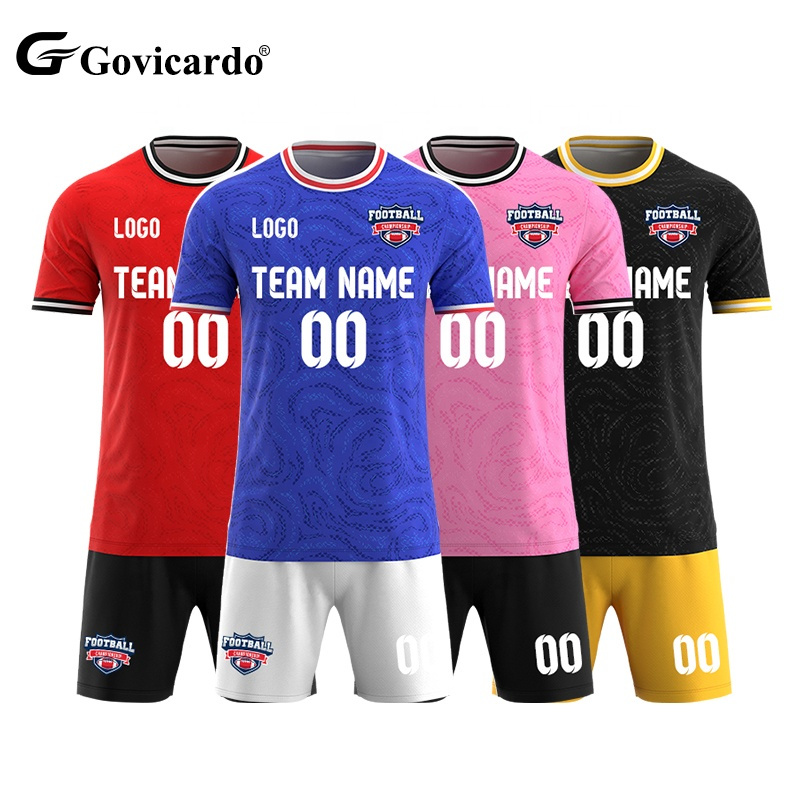 Wholesale Custom Breathable Quick Dry Sublimation Breathable Soccer Wear Uniform Soccer Jersey Full Set Men Football Jersey Kits