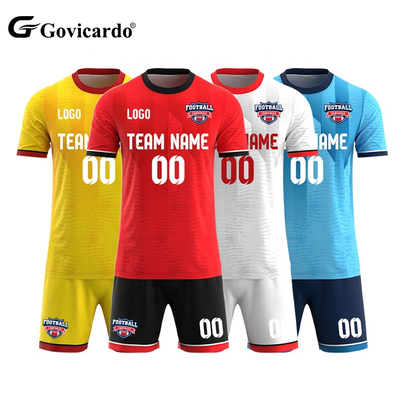 Polyester Breathable Sublimation Print Football Jersey Soccer Uniform Kit Custom Your Own Design Football Soccer Jersey Full Set