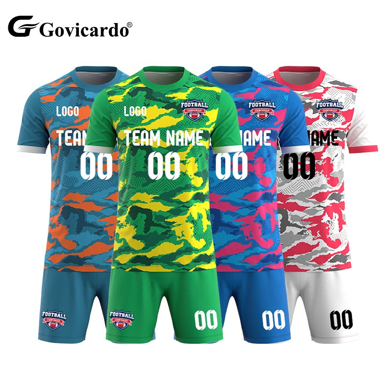 Custom Polyester Sublimated Camo Soccer Jerseys Kit Men'S So