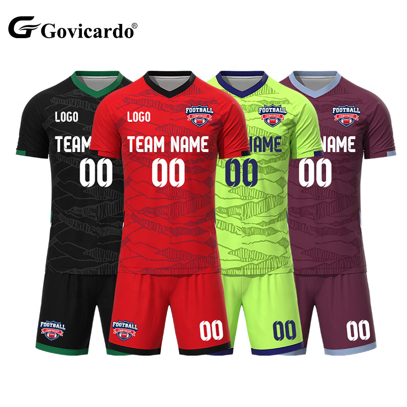 Custom Sublimation Soccer Wear Uniform Full Set for Men Design Breathable Sublimated Green Jersey De Soccer Football Jersey Kit