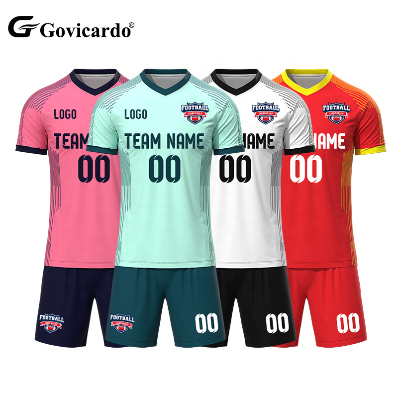 New Design High Quality Sublimation Soccer Jersey Kit Club Team Custom Professional Quick Dry Soccer Wear Football Uniform Set