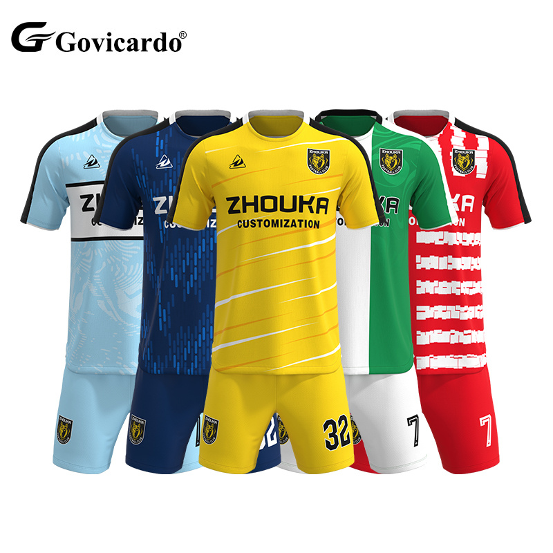Custom Digital Print Jacquard Fabric Soccer Training Uniform