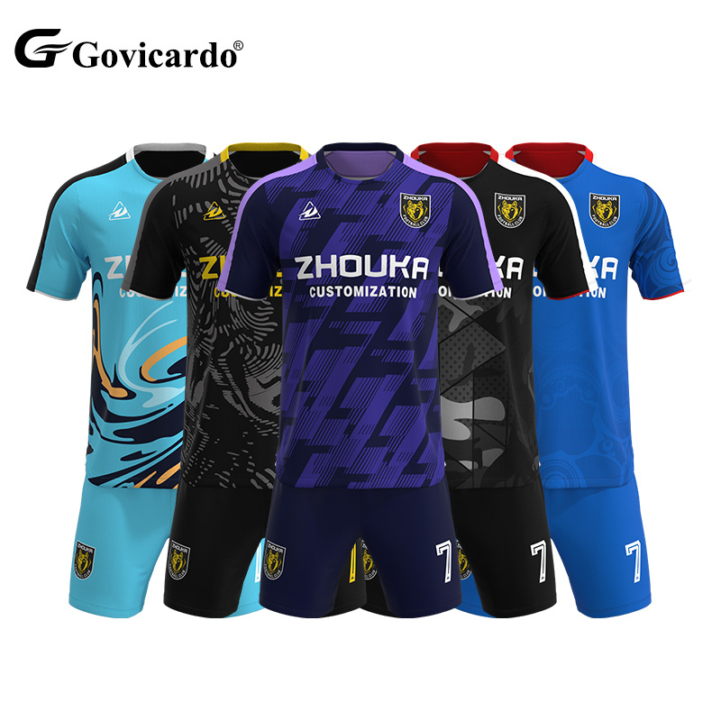Custom Retro Vintage Jacquard Fabric Soccer Jersey Set Men's