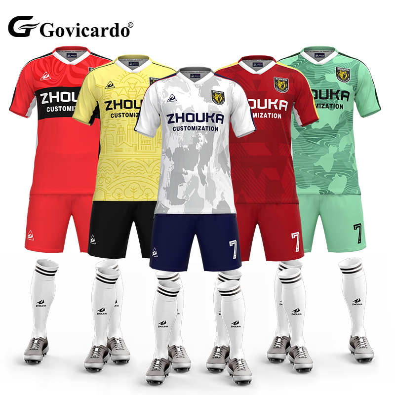 Custom Digital Print Soccer Jersey Quick Dry V-Neck Uniform 