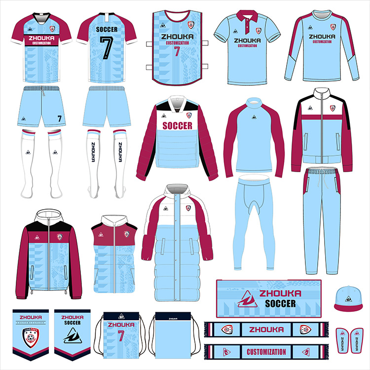 Custom Design Soccer Jersey Full Series Soccer Wear Uniform Kits Customized Men'S Breathable Sublimation Football Jersey Set