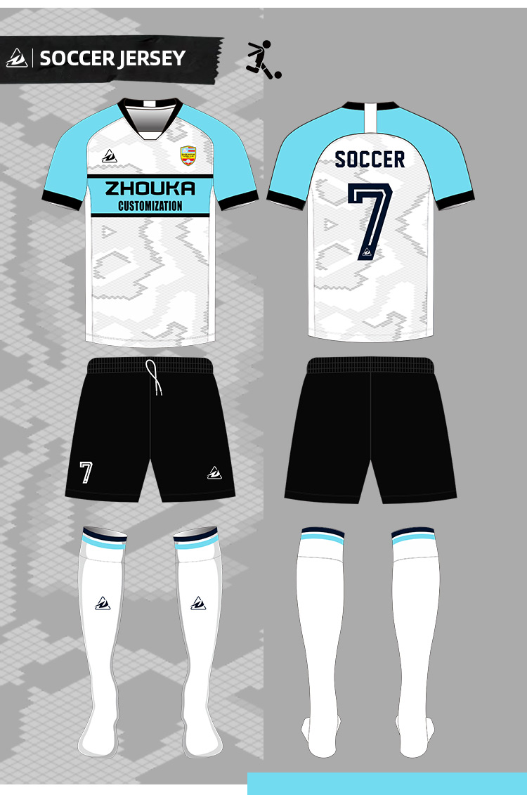 High Quality Men Fashion Football Uniform Soccer Training Jersey Custom Soccer Jersey Football Shirt Set@详情5.jpg