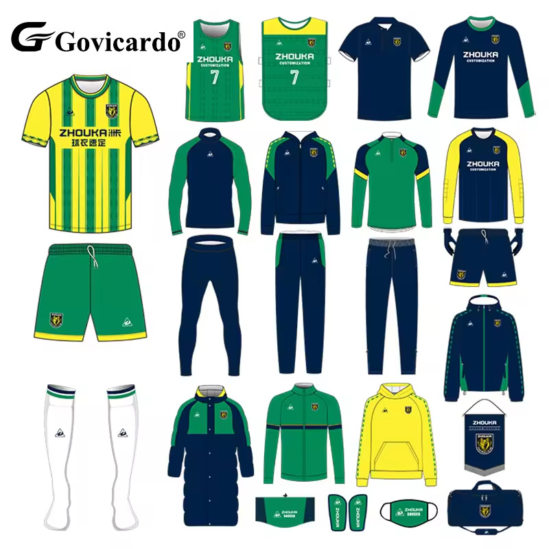 Factory Manufacturer Custom Men's Soccer Jersey Polyester Training Wear Team Uniform Kits Sublimation Football Jersey Full Set