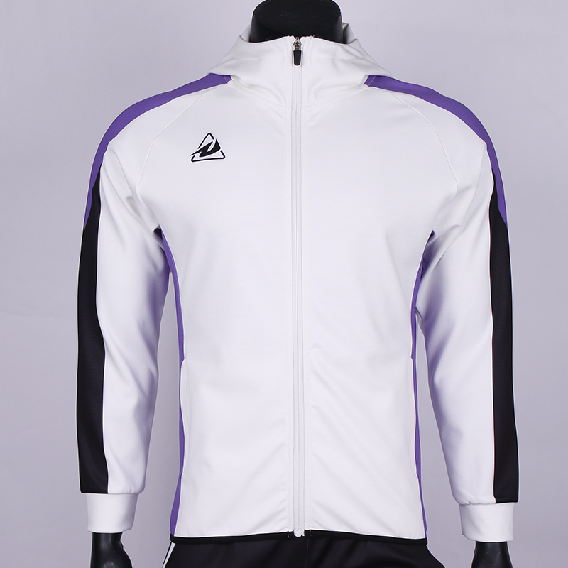Custom Digital Print Breathable Basketball Team Wear Men's Zipper Hooded Jacket and Pant Set
