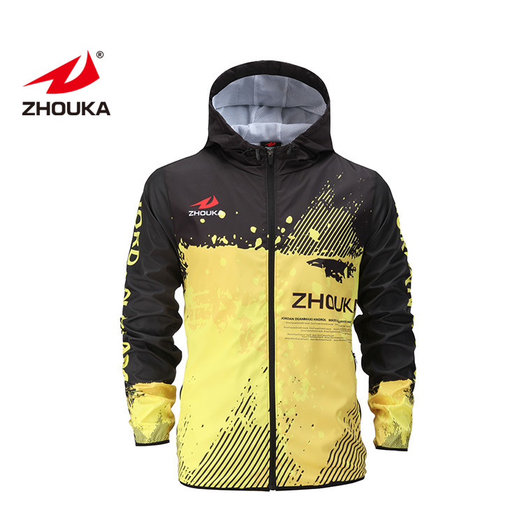 Govicardo Outdoor Mens Fashion Black and Yellow Windbreaker Wholesale Custom Windbreaker Jackets